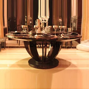 

Postmodern round dining table solid wood dining table