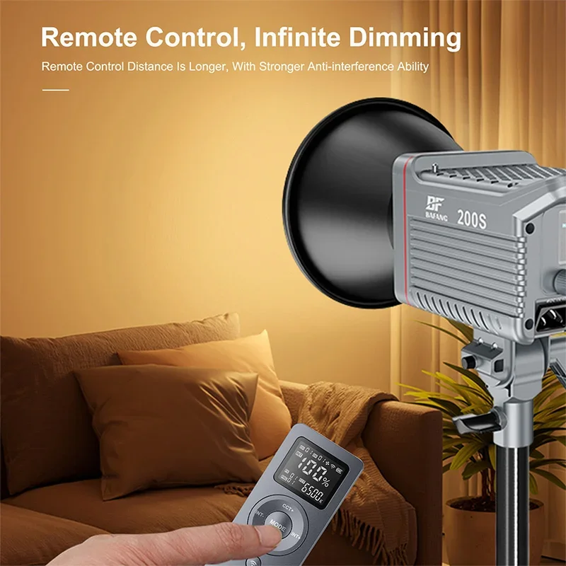 New Bafang 200W Portable LED Video Light YouTube/TikTok 2700K-6500K Adjustable Pro Photographic Lighting For Indoor/Outdoor Stud