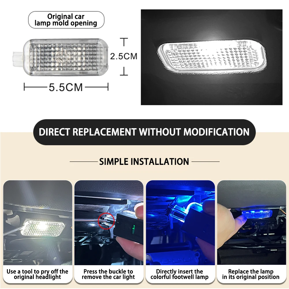 16 Colors Control Car LED Footwell Lights for Porsche 911 992 Cayenne 957 Panamera 971 Boxster Interior Decorative Atmosphere view 5