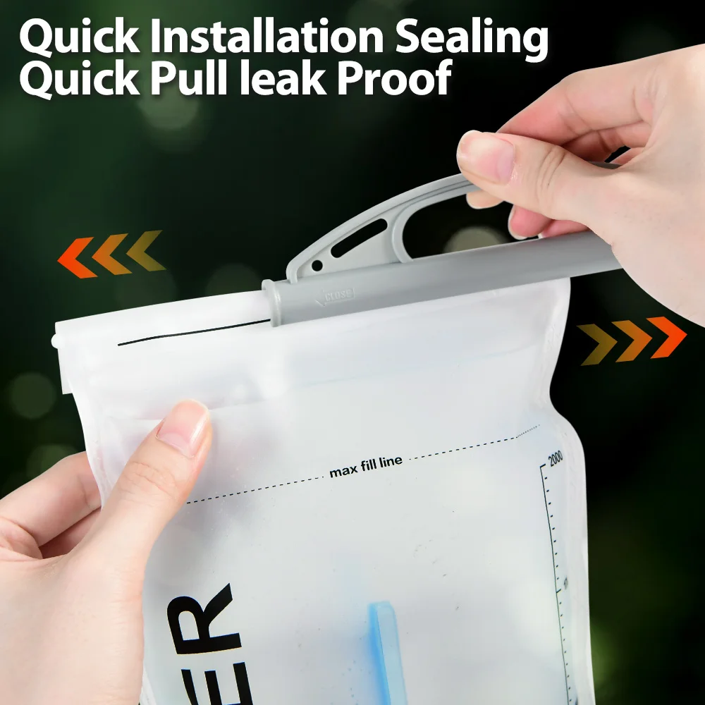 NEWBOLER Wasserblase Trinkrucksack 2L Kapazität PEVA Wasserbeutel Reservoir zum Laufen Radfahren Trinkwasser Aufbewahrungstasche – Detail 7
