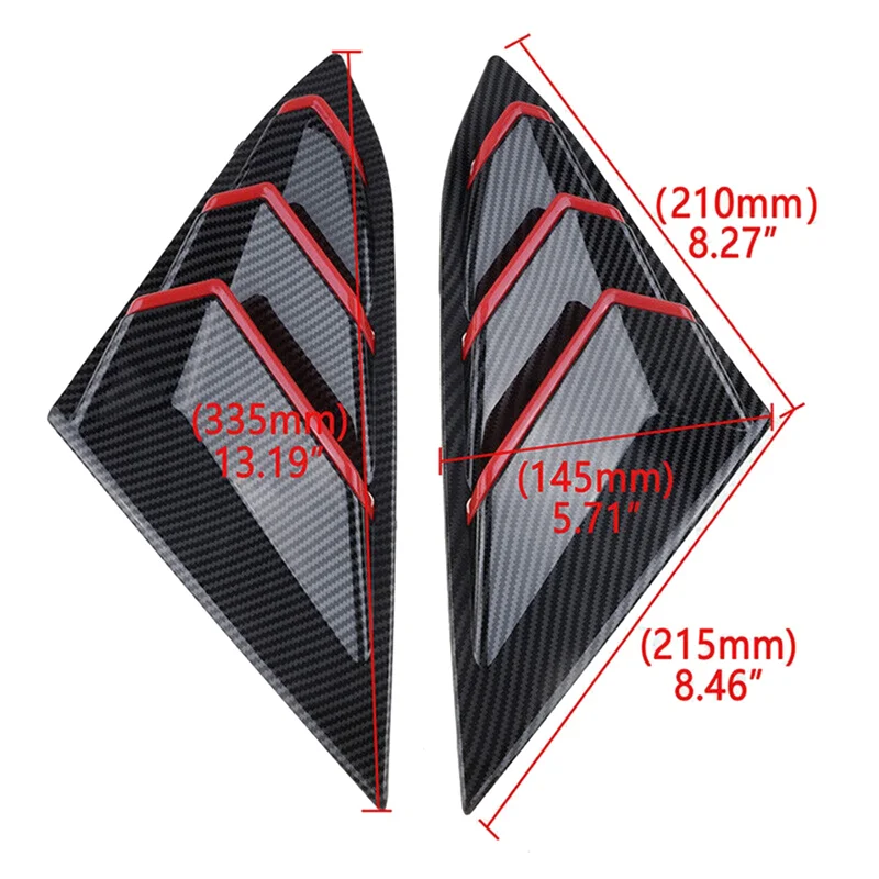 Per Honda Civic 2016-2021 Berlina Lato Posteriore Vent Quarto Finestra Feritoia Copertura Triangolare Finestra Trim Sostituzione In Fibra di Carbonio Rosso-A