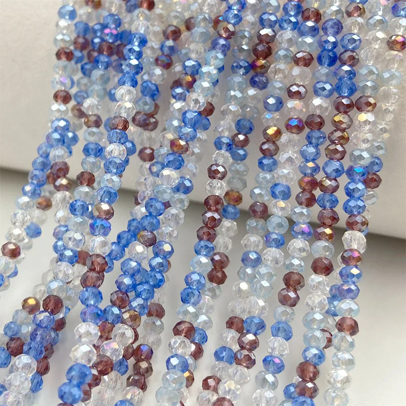 Mixed Color 2mm Crystal Beads for Jewerly Making Spacer Rondelle Faceted Glass Beads DIY Needlework Bracelets Necklace Supplies