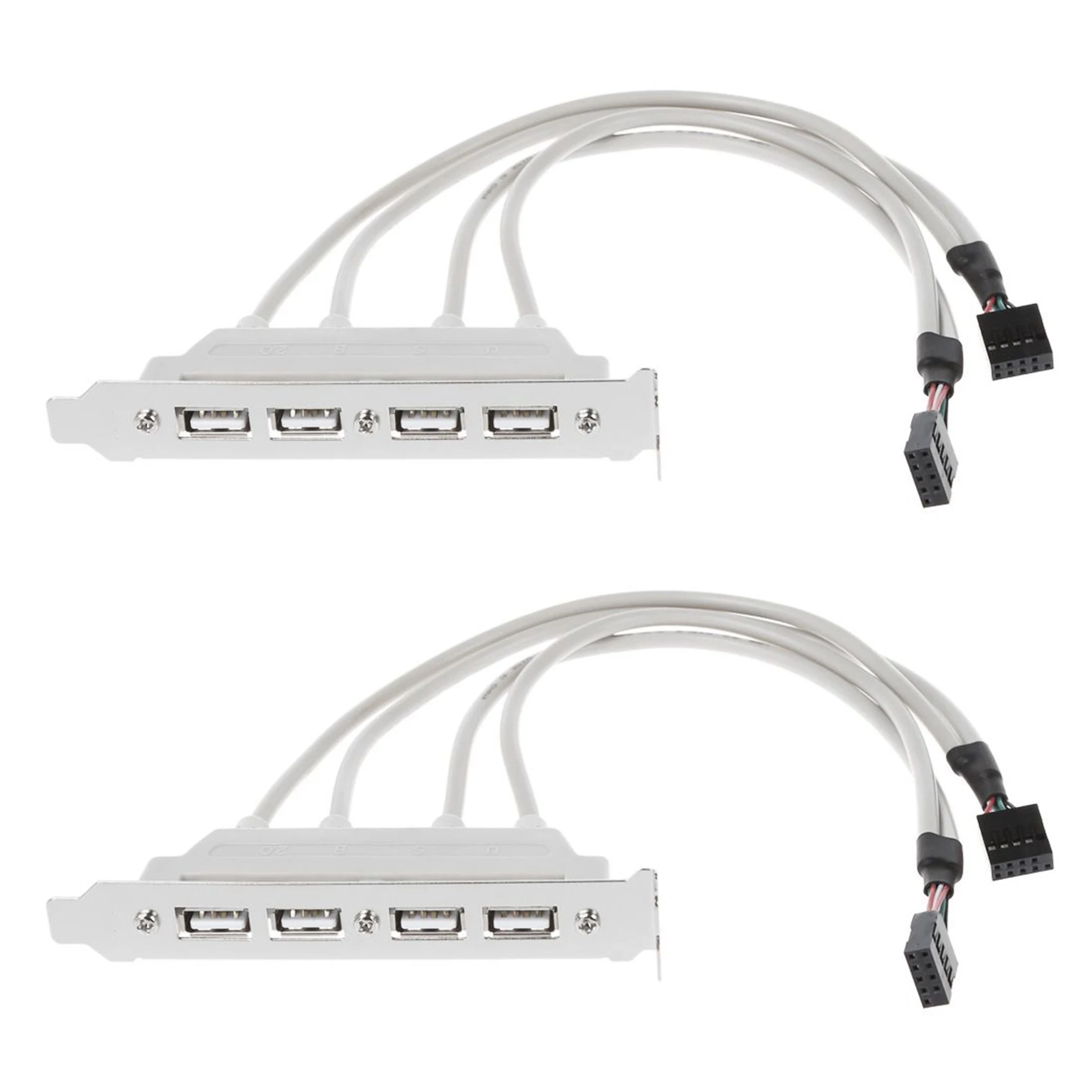 A33T-2X Dual Motherboard 9Pin Header To 4Port USB 2.0 Female Cable PCI Bracket
