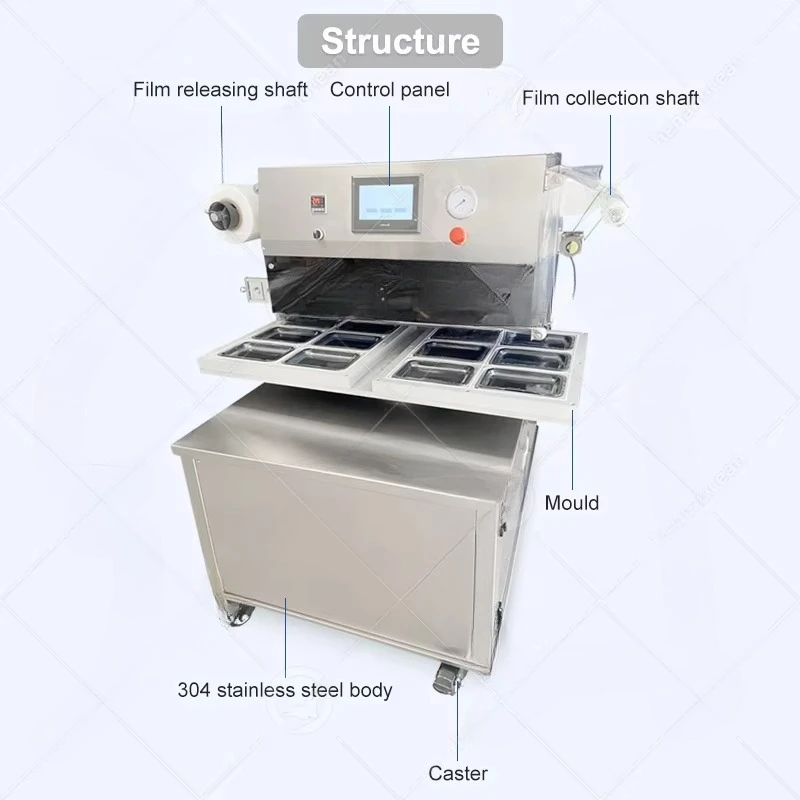 Customized Desktop Modified Atmosphere Tray Fresh Keeping Packaging Machine For Fresh Noodle Cheese Vacuum Packing