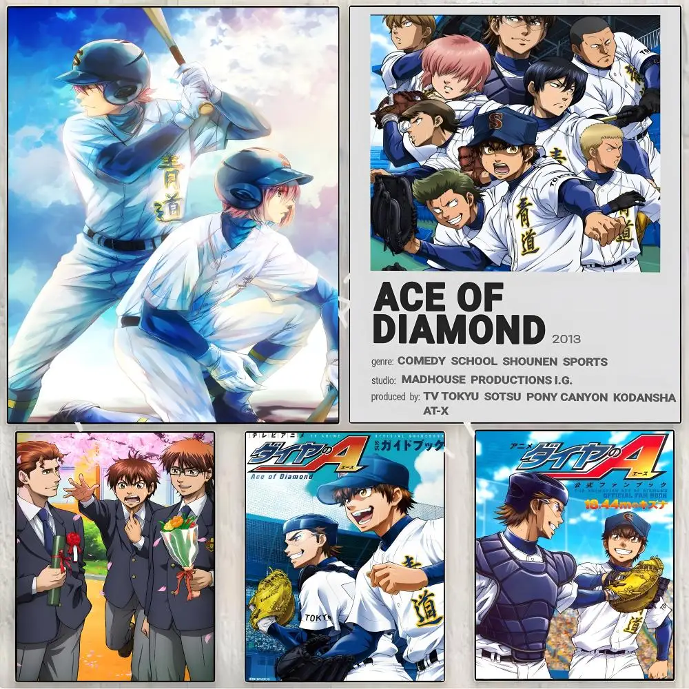 Cuadro de caligrafía con motivos de manga, diseño de un as de diamante, impresión sobre lienzo para decorar paredes, ideal para el salón o como regalo.