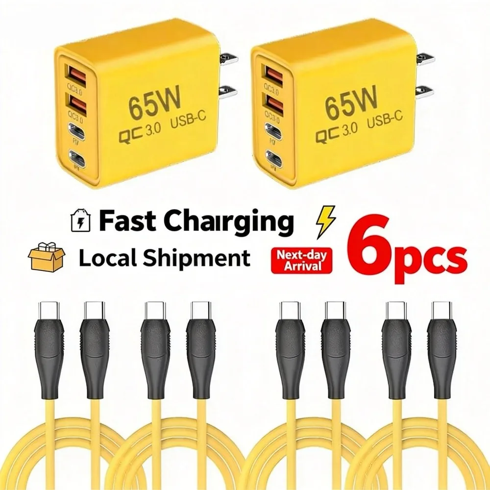 

Адаптер питания USB-C Quick Charge 3.0 мощностью 65 Вт (2 шт.) — Блоки быстрой зарядки для нескольких устройств: ноутбуков, телефонов и другого оборудования