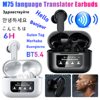 YWN07/YW08 Real-Time Translator Earbuds 144 Languages Two-Way Translator Headset Wireless Noise Cancelling Translation Earphones