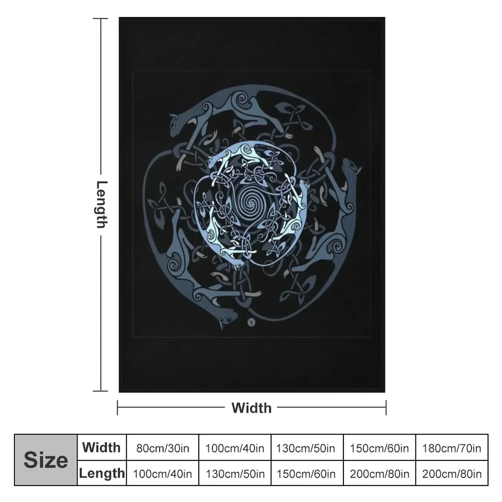 Feline Celtic Triskelle Throw Blanket couch cozy soft plush fuzzy picnic outdoor blanket