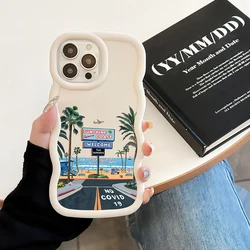 Summer beach tourist scenery Phone Case for IPhone 15 14 13 12 11 Pro Max XR XS X 7 8 Plus SE20 Candy Color Soft TPU Back Cover