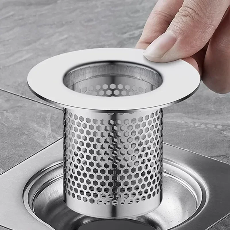Stainless Steel Floor Drain Filter Kitchen Sink Drain Strainer Stopper Anti Clogging Hair Catcher Filters Bath Leak Proof Plug