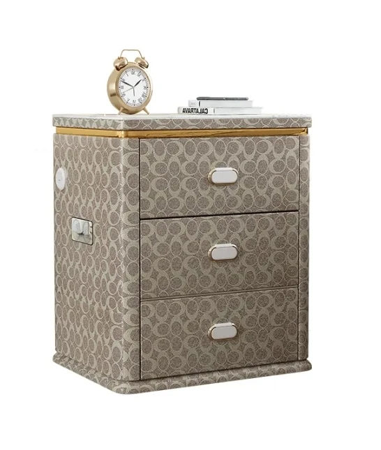 AIROW Smart Nightstand with Safe Box, Three‑Color LED & Wireless Function