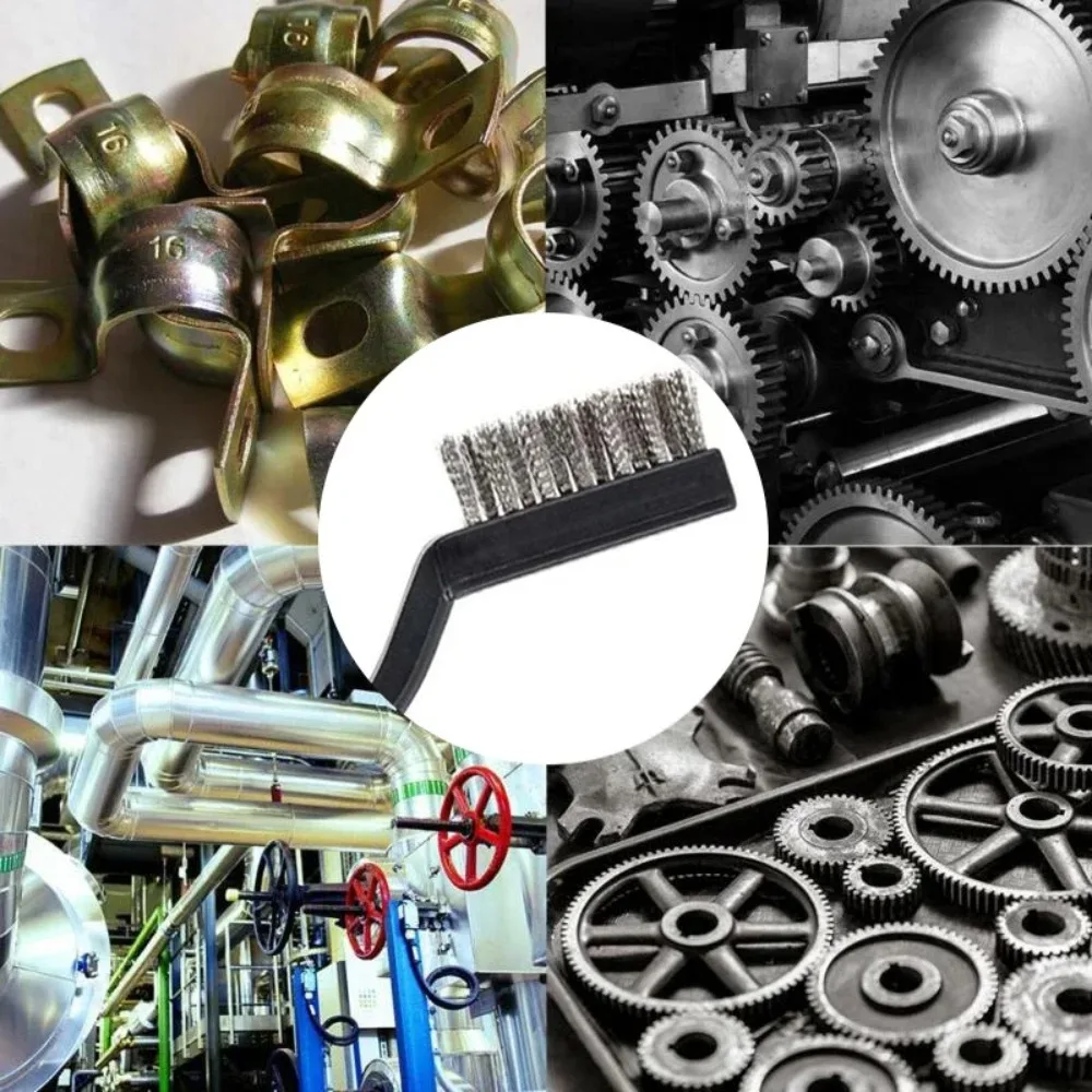 Cleaning And Derusting Set 6Pcs Stainless Steel Wire Brushes Suit For Industrial Equipment And Parts Maintenance