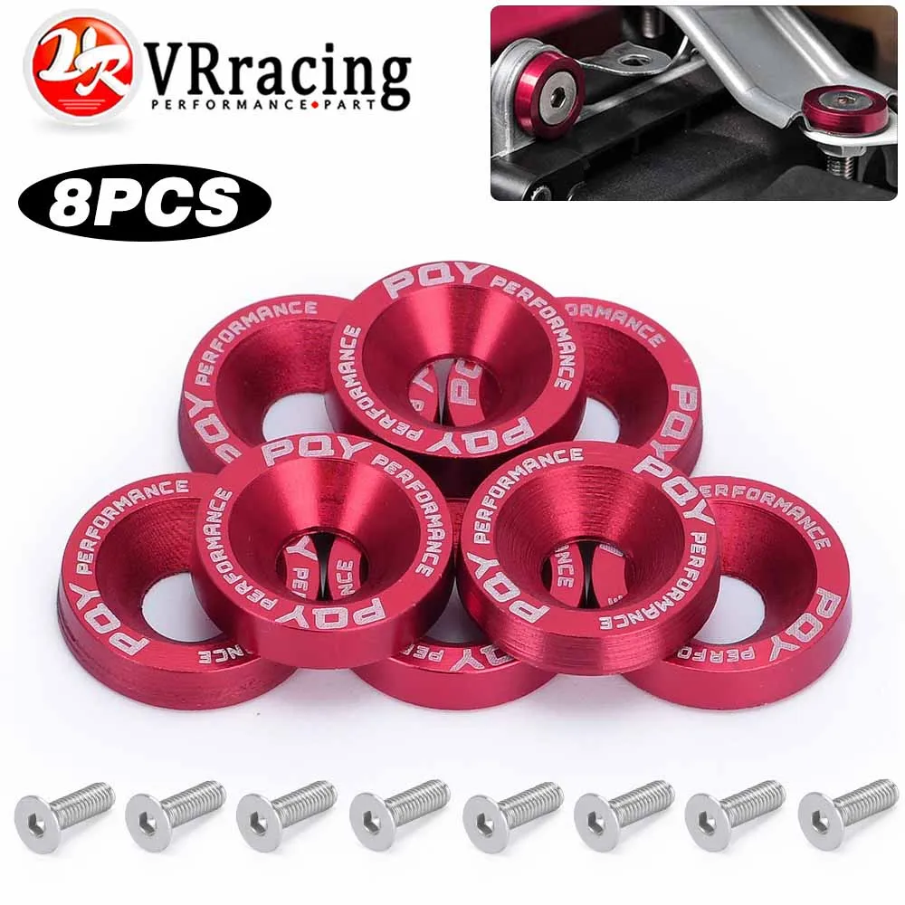 8Pcs M6 Car Modified Hex Fasteners Fender Washer Bumper Engine Concave Screws Fender Washer License Plate Bolts Car styling