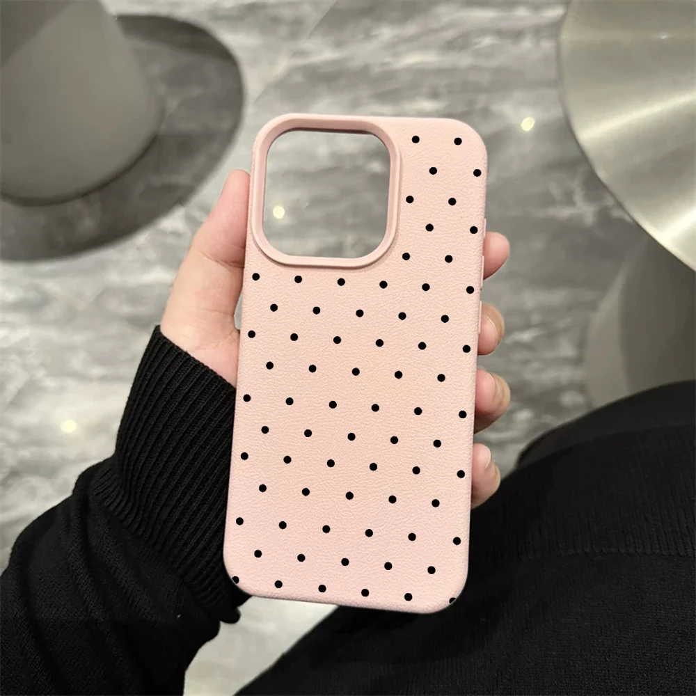 Lichee-Muster Silikon-Handyhülle für iPhone 13, iPhone 15, 17, 14, 11, 12, 16 Pro Max, 17 Air, XS, XR, einfache INS Polka Dot Hülle – Detail 5