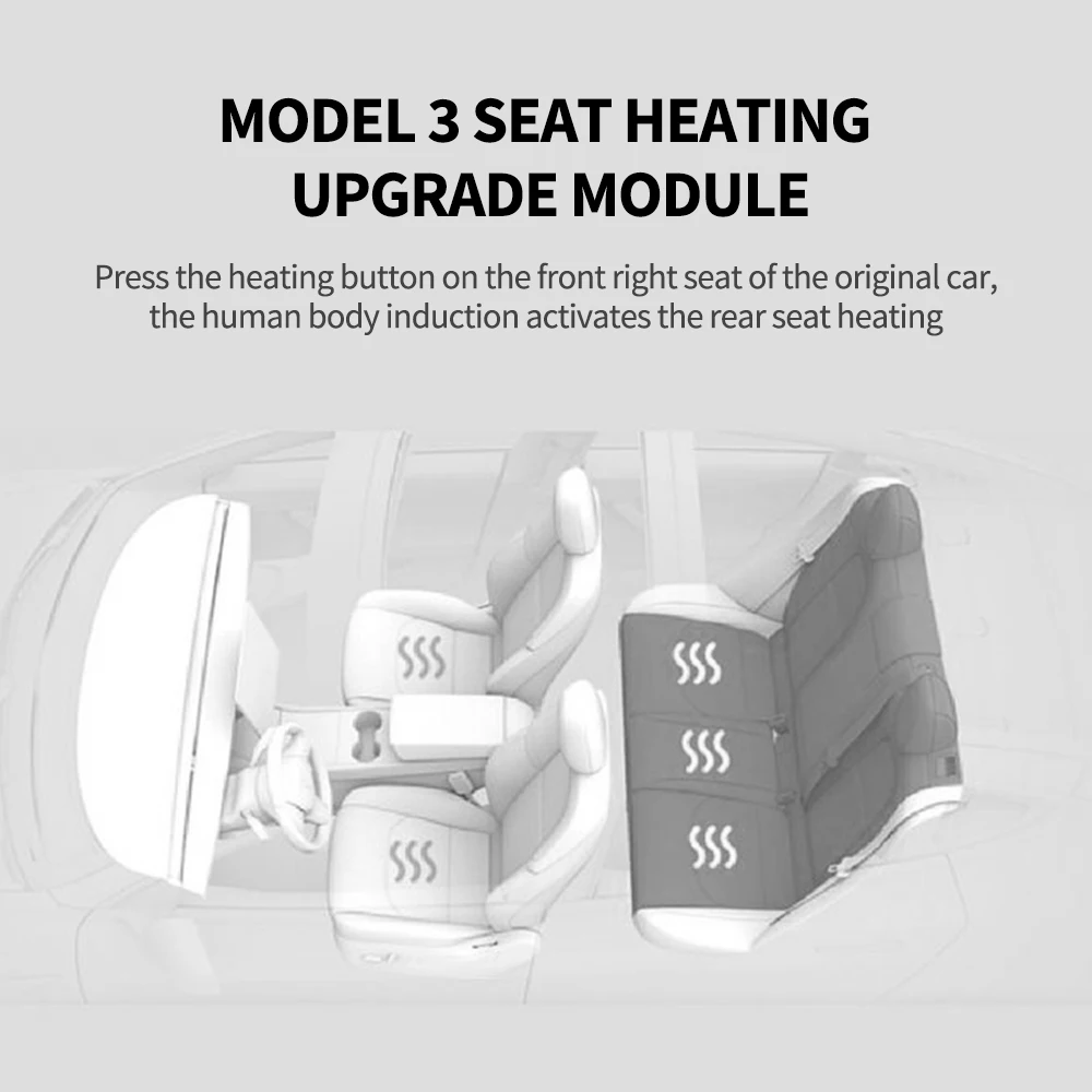 12V Auto Heated Back Seats Car Seat Heating Module Kit Cushion Cover Car Seat Heater For  Model 3/SR