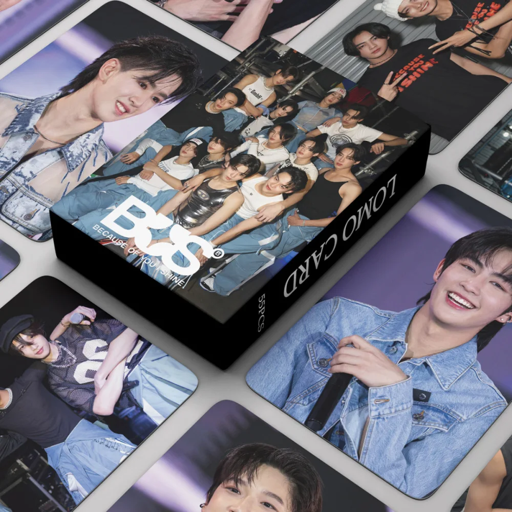 55Pcs/Set KPOP BUS HD Photocards Double Sides LOMO Cards Jinwook AA Jungt Nex Thai Non Repeating Boxed Postcard Fans Collection