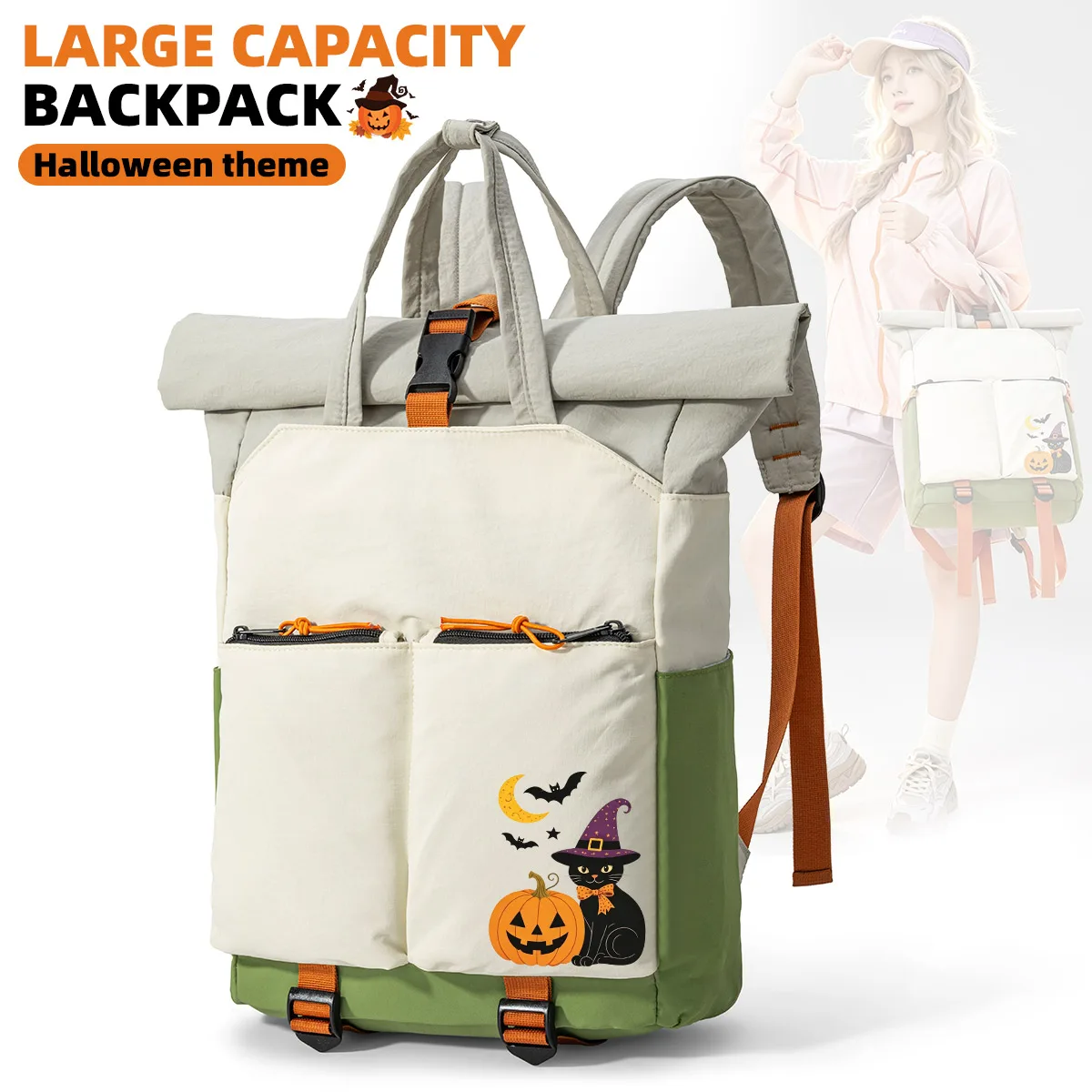 Children's Schoolbags, Primary School Students, 6-12 Years Old, Junior High School Girls, High School Students, Halloween Gifts, School Backpacks, Ready-Made Backpacks, Holiday Gifts