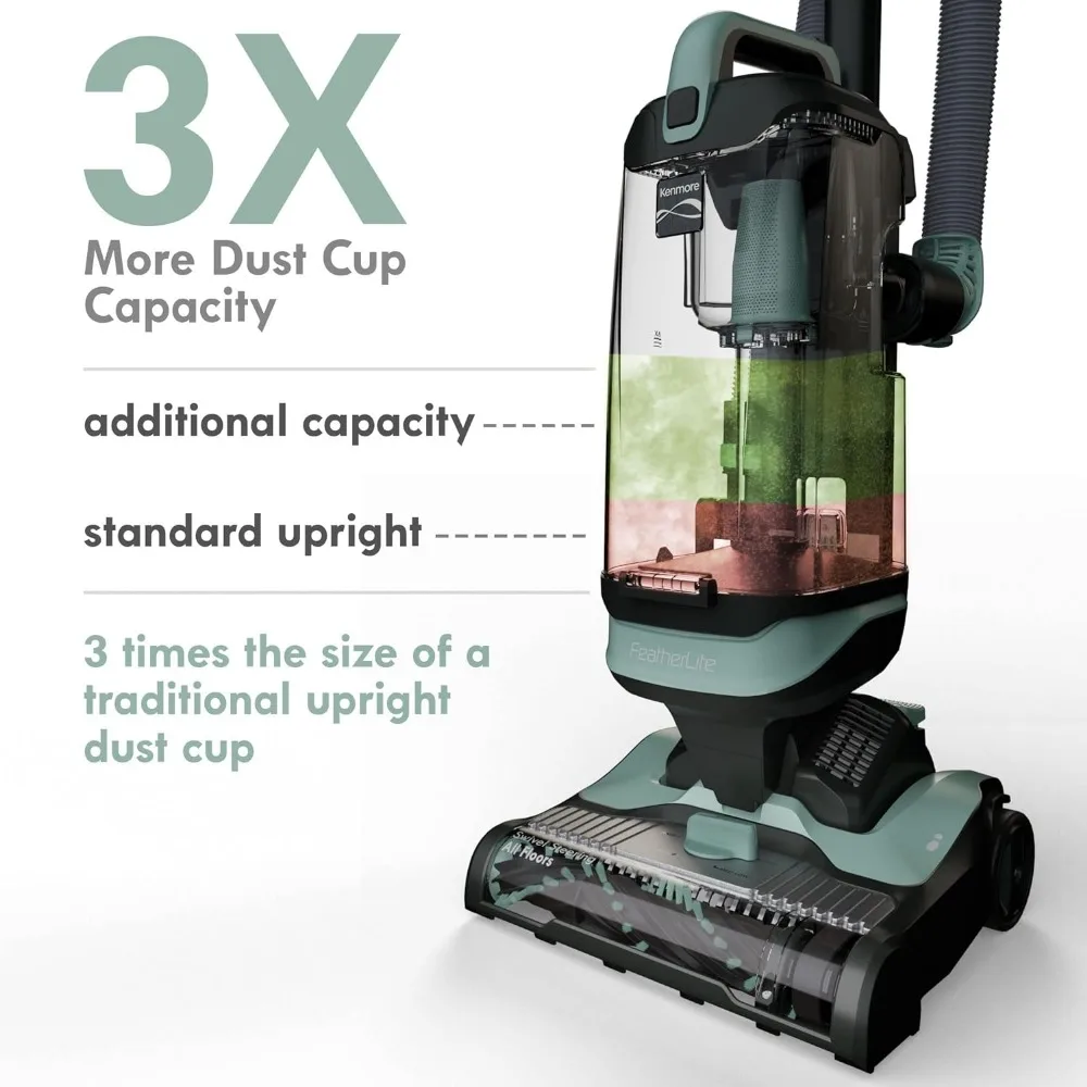 DU1275 Bagless Upright Vacuum Lightweight Carpet Cleaner with 4 Height Adjustment, Hair Eliminator brushroll