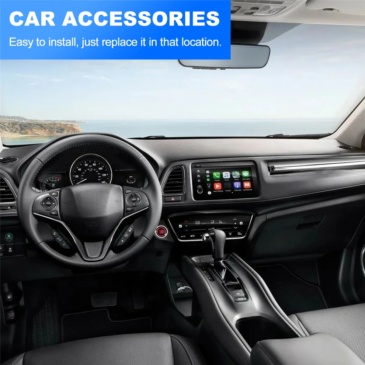 

Car Glossy Black Dashboard Side Air Vent Housing Outlet Frame Decorative Cover Trim for Honda Vezel HR-V HRV 2021 2022JAS