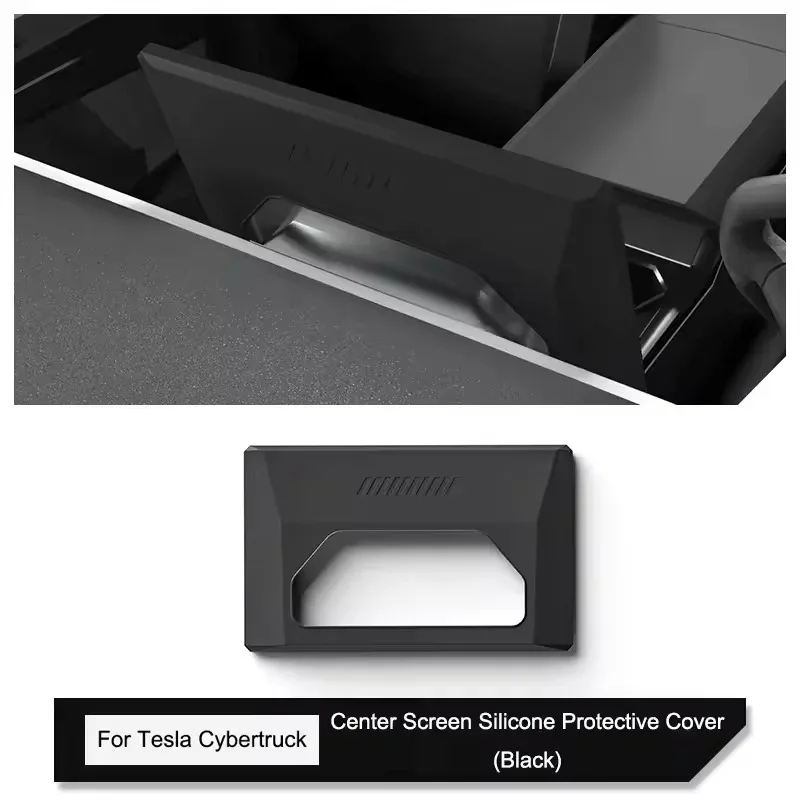 For Tesla Cybertruck 2024-2026+ Center Control Screen Protective Cover Silicone Crash Protection Frame Interior Car Accessories view 6