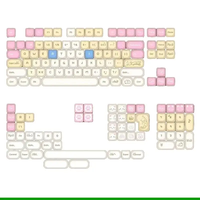 U55C 148 PBT Keycaps Set With Ragdoll Kitten For “+ ” Switches Keycaps