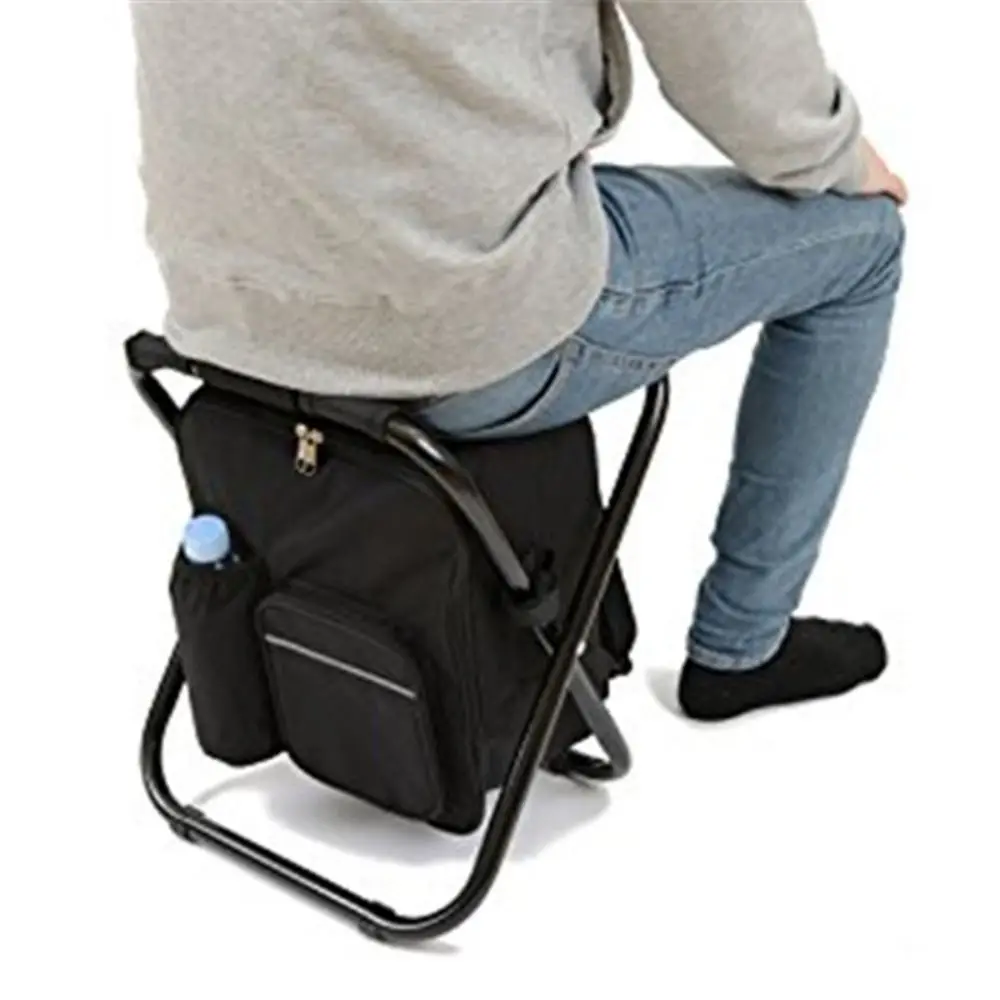 

Wear-resistant Camping Folding Chair Strong Load-bearing With Cooler Bag Smart Fishing Chair Sturdy Handbag style