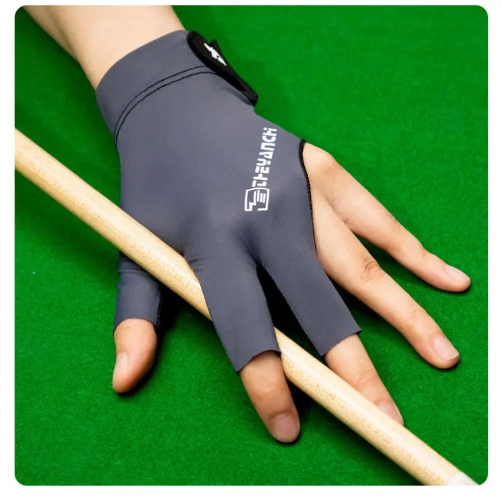 Unisex Left Hand Billiards Gloves Three Finger Wear-resistant Snooker Glove Lightweight Breathable Three Cut Gloves