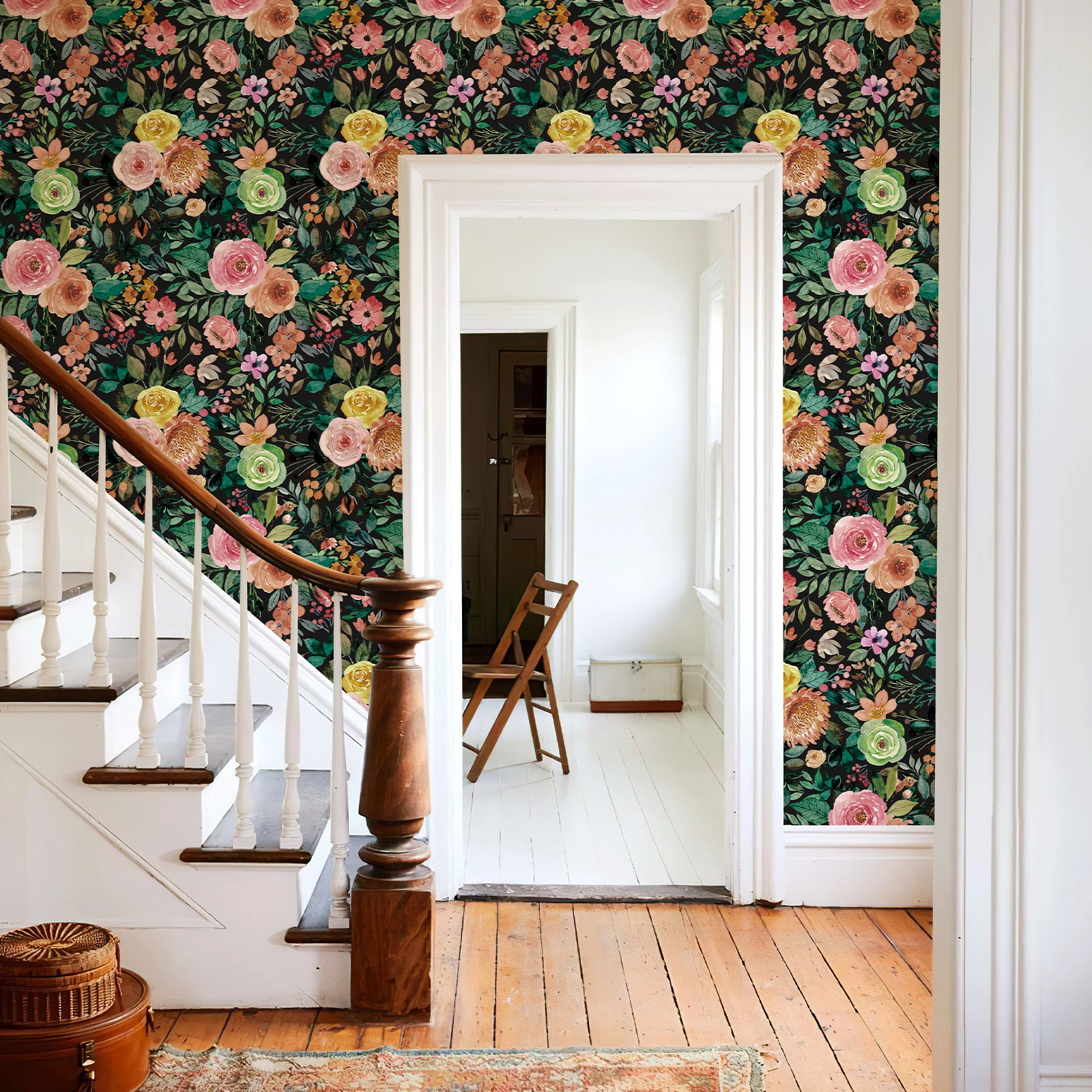 45*600CM Peel and Stick PVC Frosted Moisture-proof Self-adhesive Wallpaper Home Background Wall Stickers Flower Pattern Wallpaper