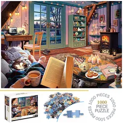 1000 Pieces Warm Home Jigsaw Puzzles for Adults Home Decor Games Family Fun Floor Puzzles Educational Toys for Kids