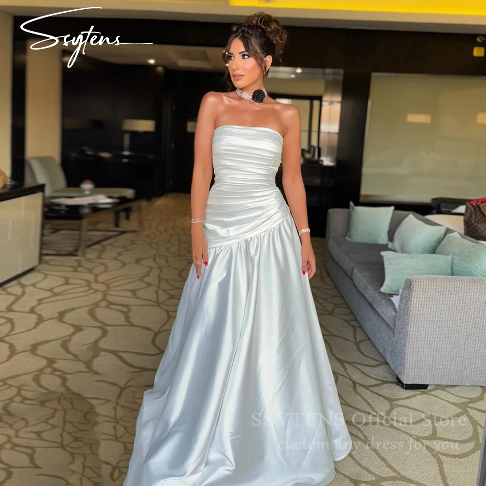 SSYTENS Saudi Wedding Dresses for Bride Strapless Women Customize to Measures Sweep Train Bridal Gowns Charming Robe De Mariee