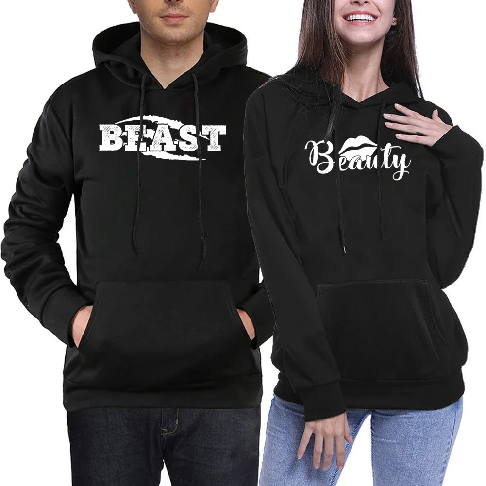 

Beauty Beast Lover Hoodies Matching Couple Hoody Oversize Sweatshirt Oversized Clothes Fashion Harajuku Hoodie Y2k Streetwear