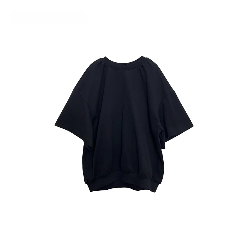 

OrdinaryTimes Women's Casual Sle Loose Fit ort Sve T-irt round Ne Cotton Polyester Blend Summer Faion Top