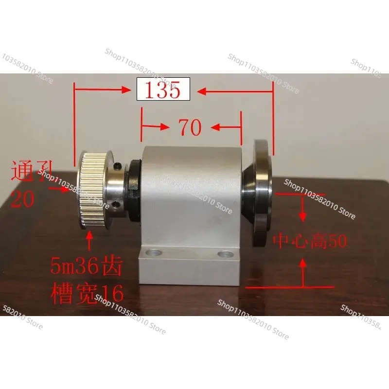 80-100-lathe-spindle-assembly-through-hole-20-center-height-50-lathe-spindle-high-strength-lathe-head-assembly-with-flange