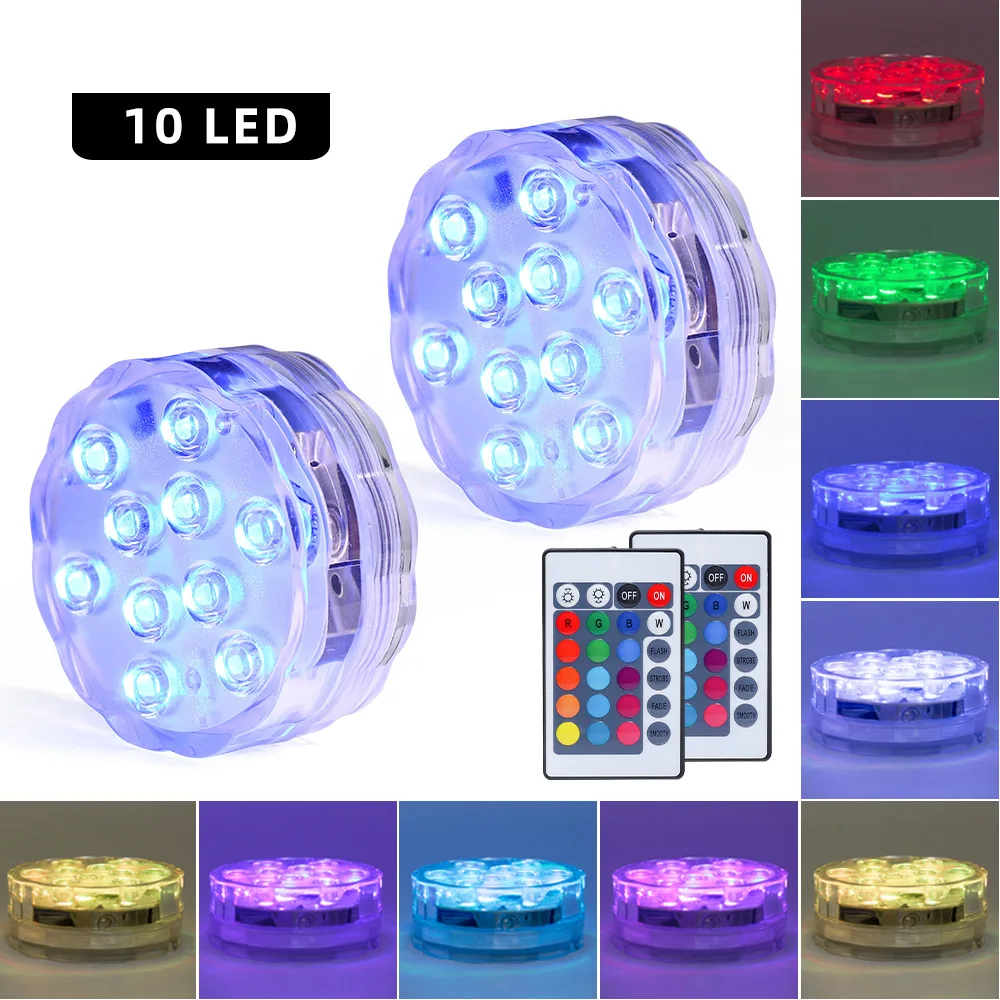 Multi Color Submersible LED RGB IP68 Waterproof Underwater Night Lamp Tea Light Vase Bowl Party Wedding Christmas Decoration