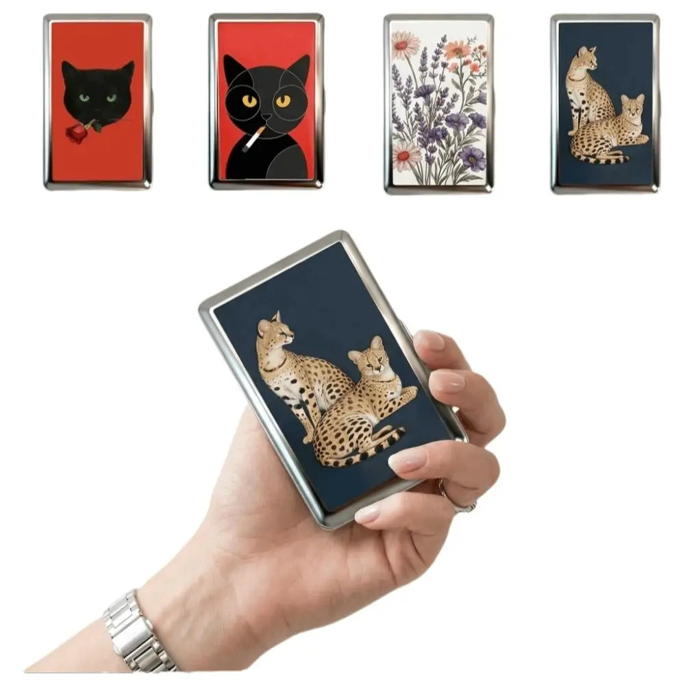 Art Deco Metal Card Holder Slim Hard Shell Cash Case Hinged Closure Rounded Corners Slim Card Case Gift Giving