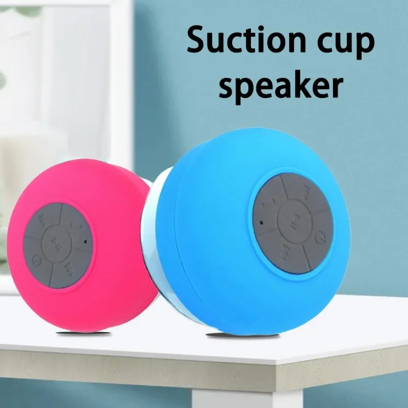 Portable Mini Wireless Bluetooth Waterproof Built-in Mic Speaker 360 ° Surround Sound Speaker Large Suction Cup for Shower 、Car