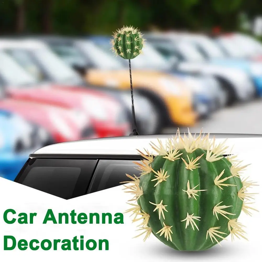 Car Antenna Topper Decor 3D Adorable Cartoon Cactus Antenna Ball For Auto Roof Antenna Decoration Accessories