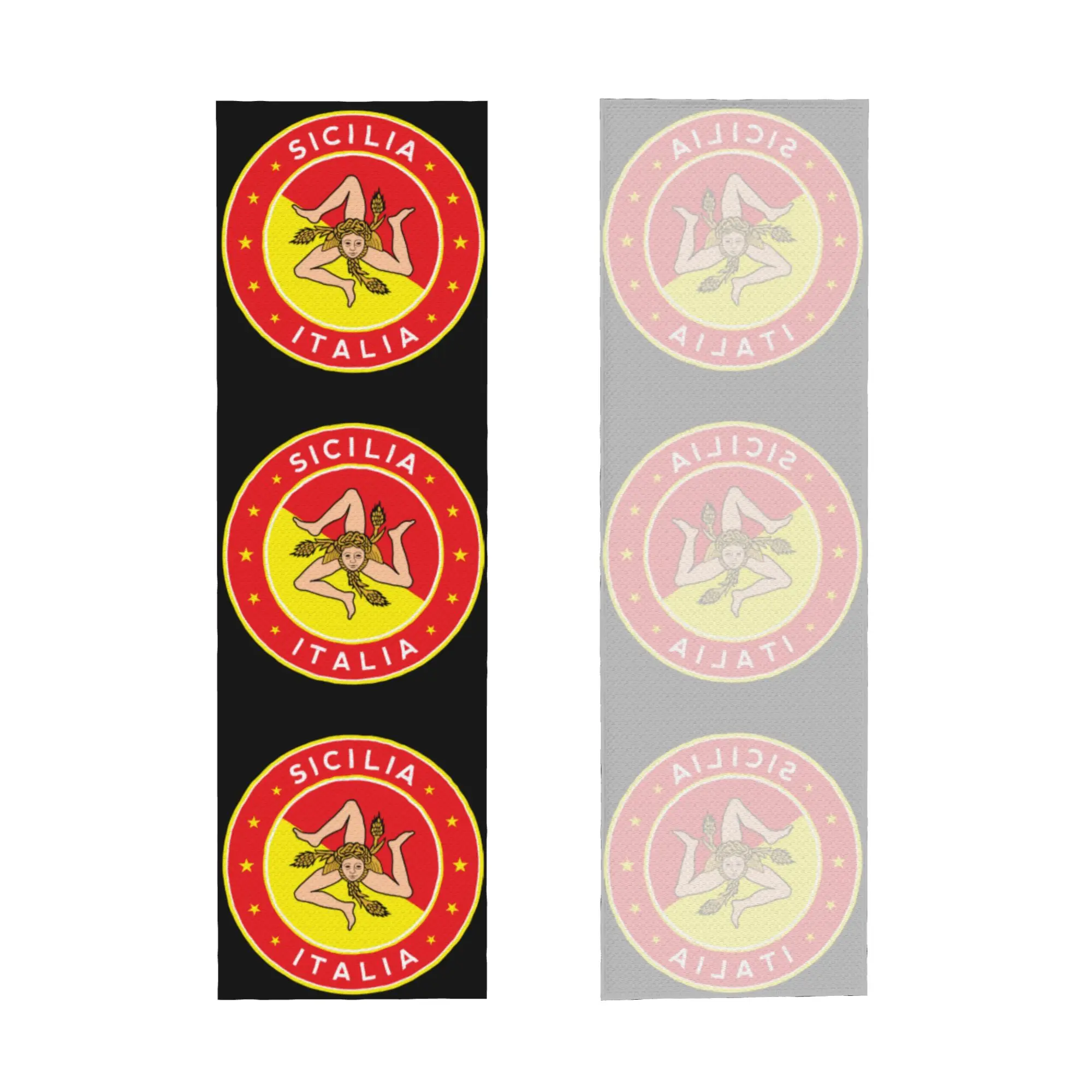 Italian Island Sicily Flag Cold Exercise Towel Quick Dry Face Towel Sicilian Bandiera Shower Towels