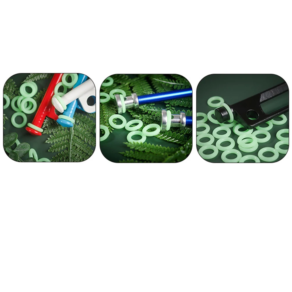 

40 PCS Tent Silicone Ring Night Stake Fluorescent Pegs Accessories