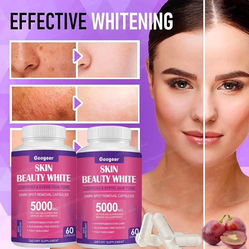 5000mg Glutathione Capsules Antioxidant Brightening Capsule Remove Spots Wrinkle  Anti-Aging Skin Care Quick Whitening Pills