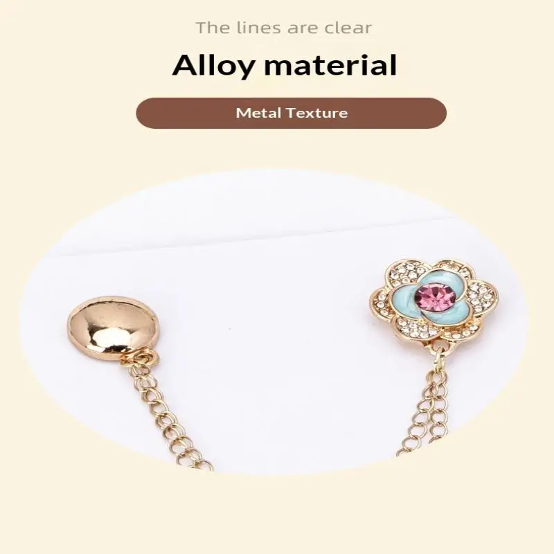 1pcs Heart Flowers Magnetic Adjustable Trouser Legs Clips For Pants Pin Retractable Fixed Leg Pants Loose Button For Jeans