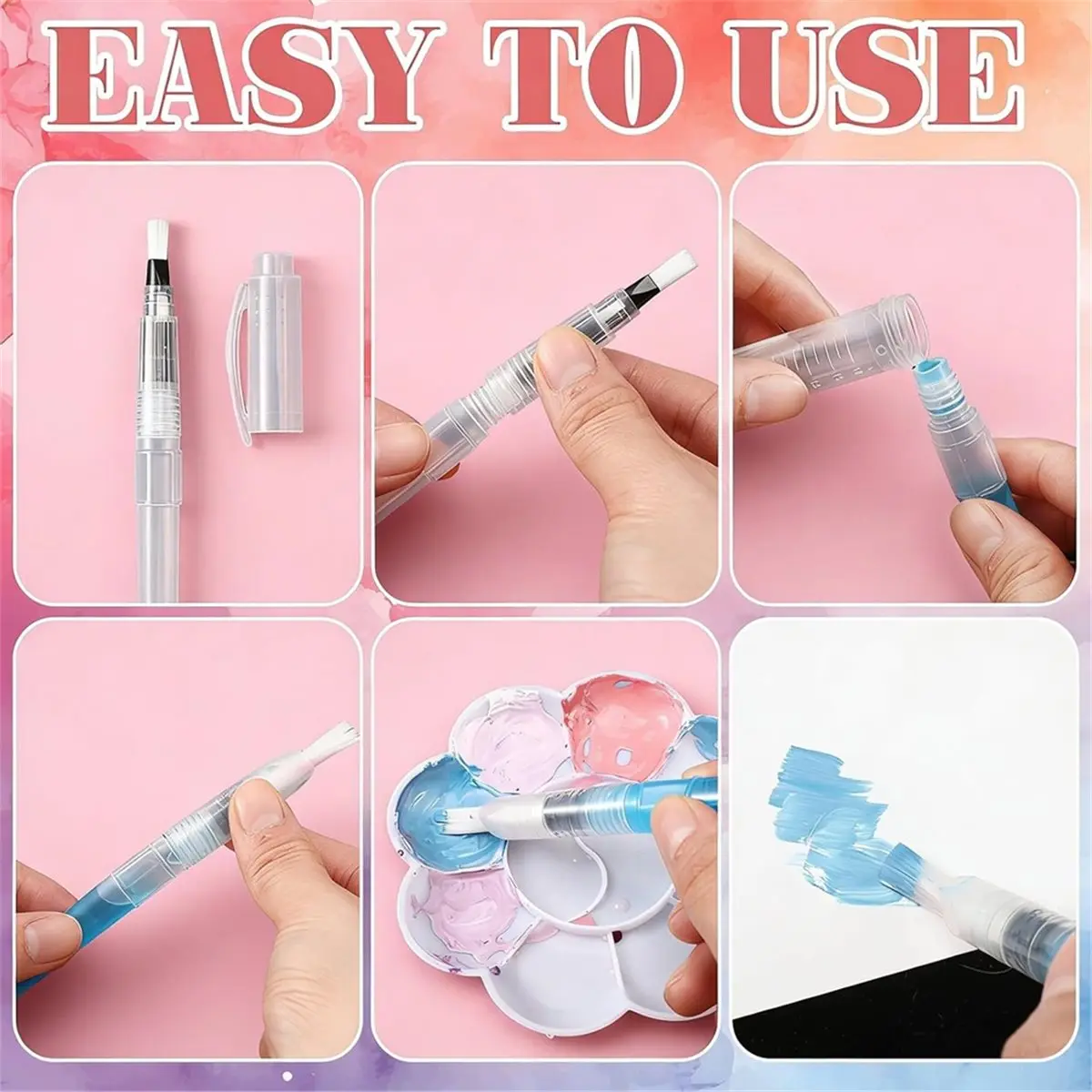 

Набор акварельных ручек-кистей, 24 шт., многоразовые, с заостренным и плоским наконечниками, для смешивания цветов и художественных работ