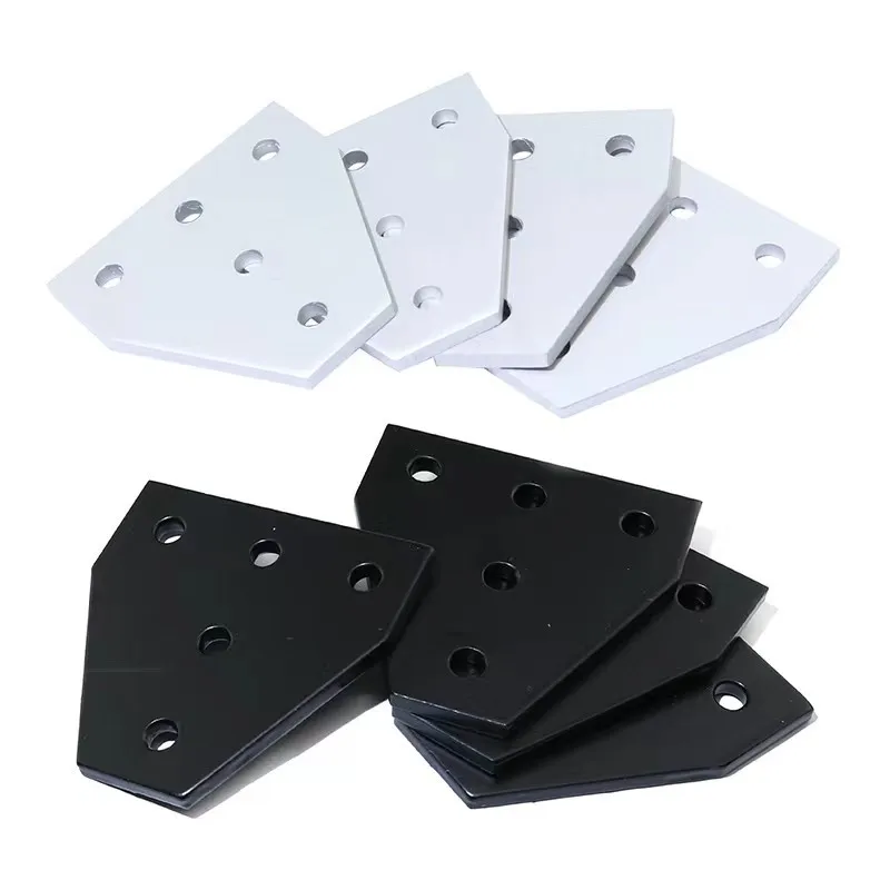 2PCS 5 Hole 90 Degree Joint Board Plate Corner Angle Bracket Connection Joint Strip for 1515 2020 3030 4040 Aluminum Profile 3D
