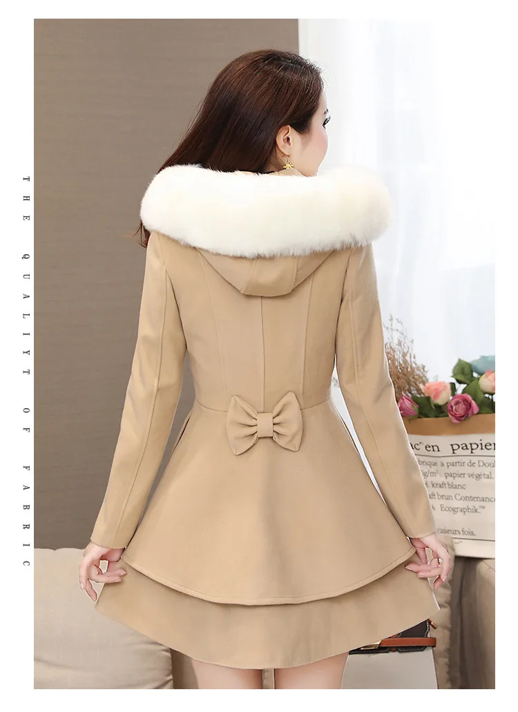 The new 2023 ms winter colours tit is coat collars cloth coat han edition cultivate one\'s morality