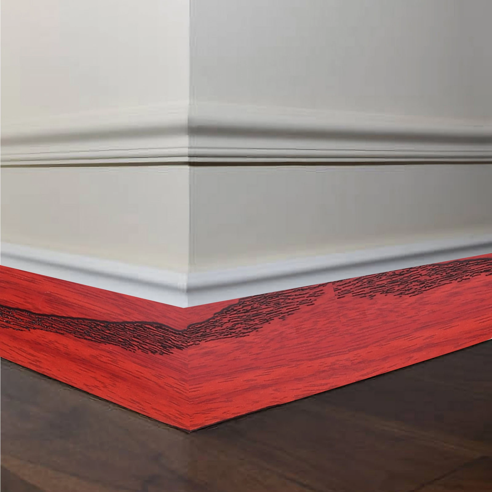 

2pcs 2 Rolls Self Adhesive Baseboard Covers Wood Grain Tape 5cmx5m Thick Durable Wall Decorative Strip For Background Bedroom