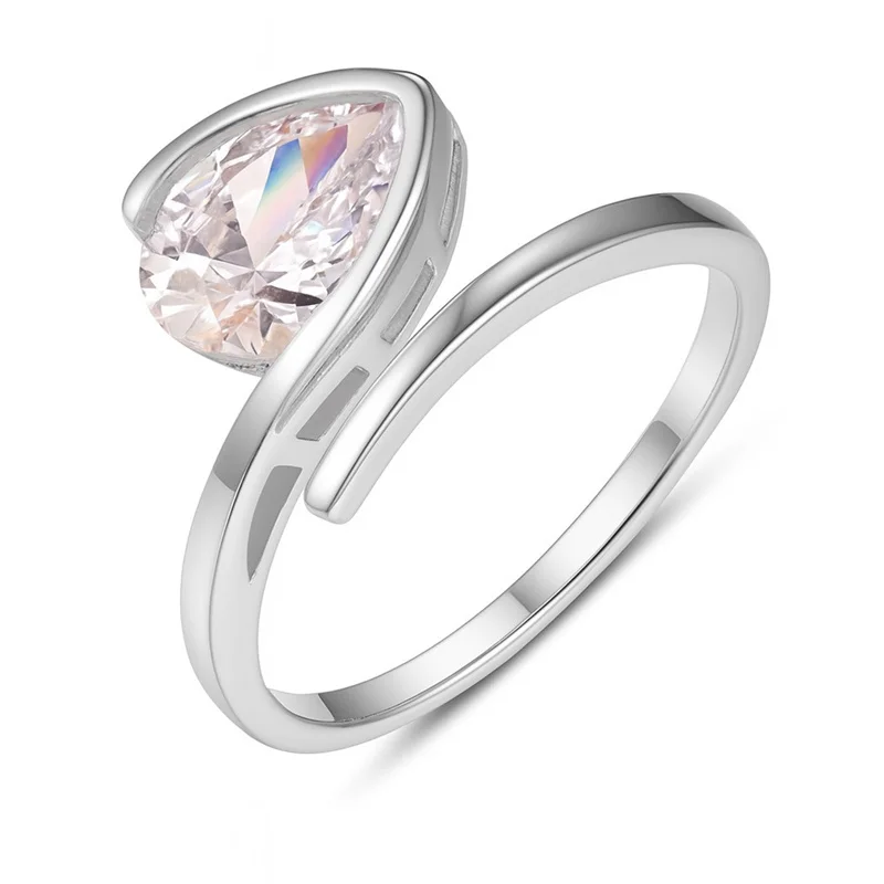 

ZFSILVER s925 Серебряное модное роскошное модное кольцо с муассанитом D, открытое кольцо в форме капли воды, подвески для женщин, ювелирные изделия для свадебной вечеринки, подарок MR0181