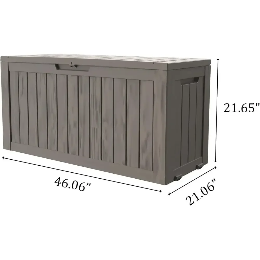75 Gallon Resin Deck Box - Lockable Waterproof Outdoor Storage for Patio and Pool Tools, UV-Resistant Grey
