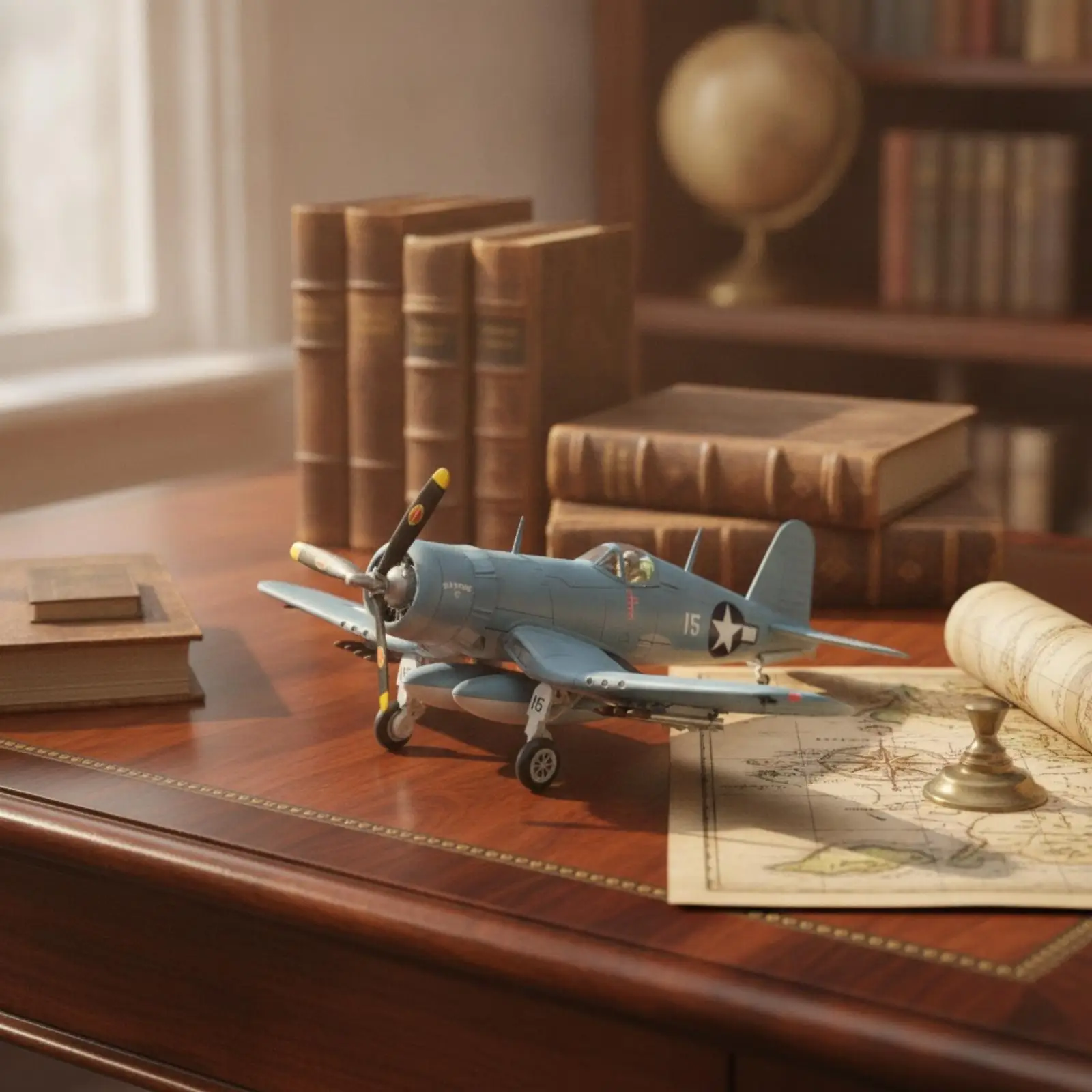 Alloy F4U Warplane Model Aircraft Replica 1 72 Scale Navy Fighter with Panel Line Detail for Bookcase Display