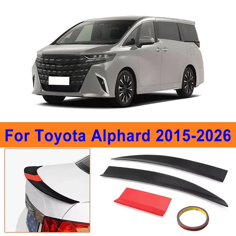 

For Toyota Alphard 2015-2026 3-Section ABS Rear Trunk Spoiler 115-125cm Adjustable Sports Decor Top Wing Car Exterior Parts