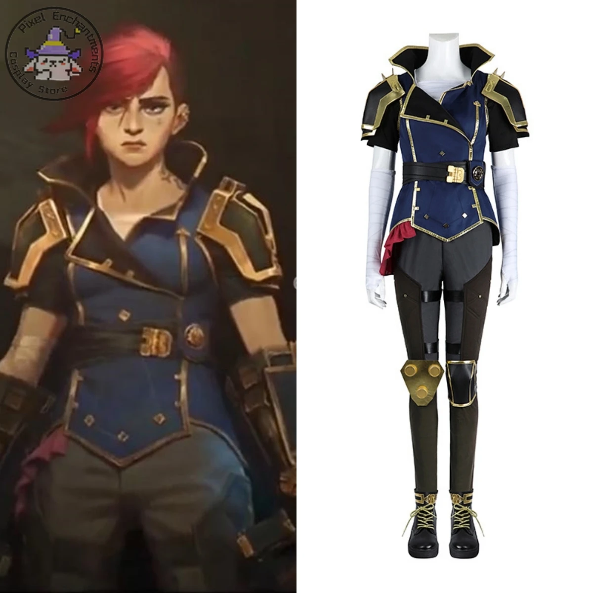 

League of Legends Arcane Season 2 Vi Replica Anime-style Games Cosplay Costume Licensed Two-dimensional Full Set in Stock Edgy